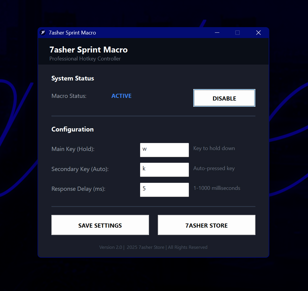 7asher Sprint Macro / برنامج ماكرو الركض